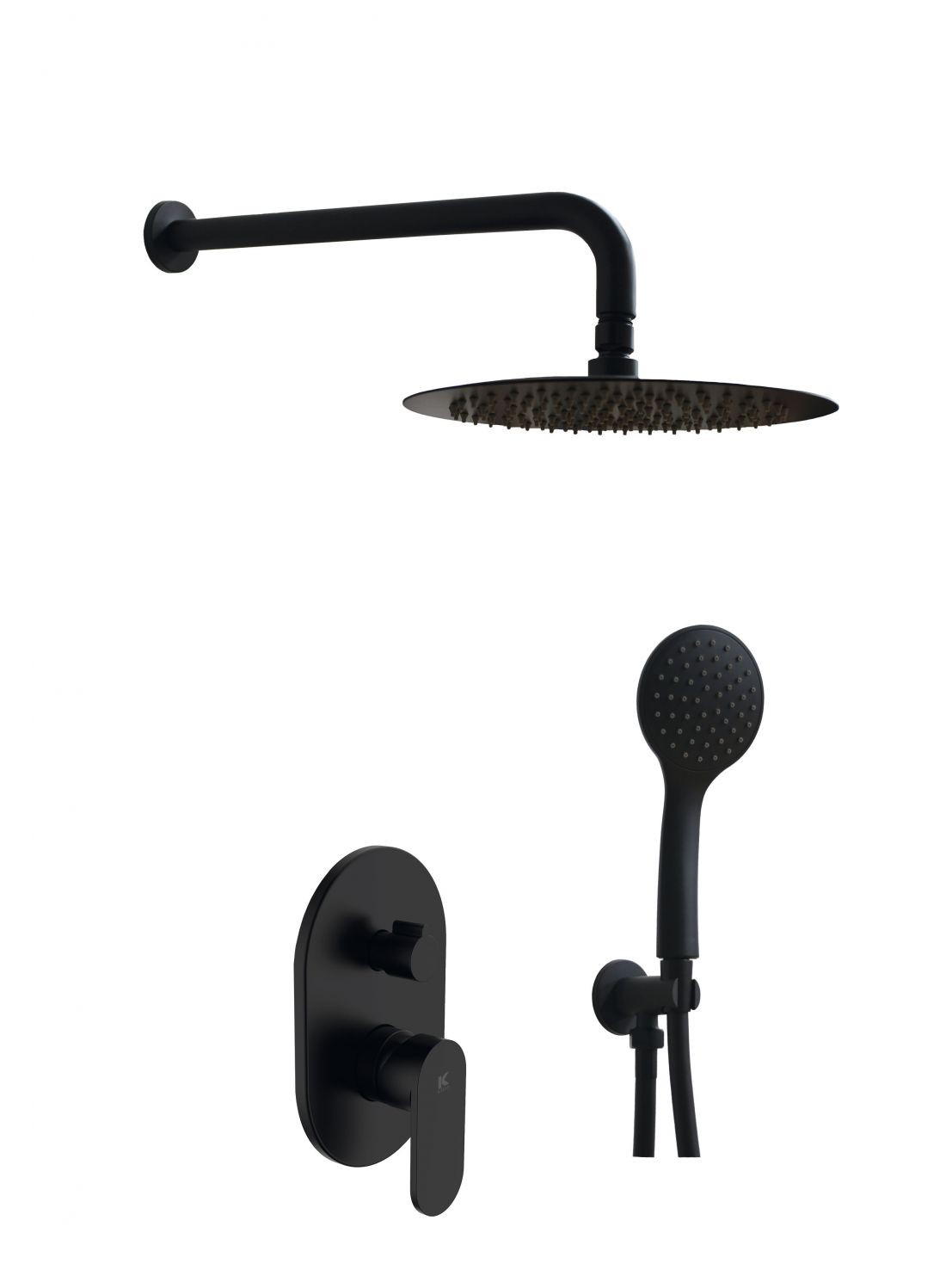 CONJUNTO DUCHA EMPO 2 VIAS PARED LEGEND NEGRO