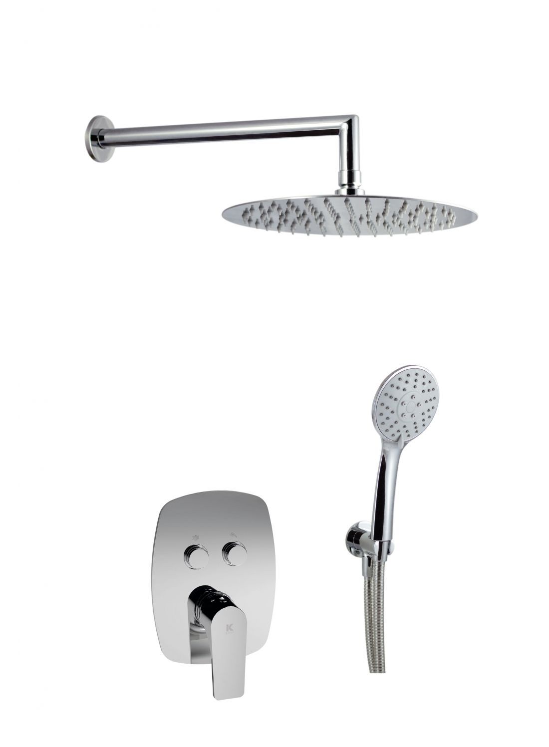 CONJUNTO DUCHA EMPO PULSADOR 2 VIAS PARED SINUA