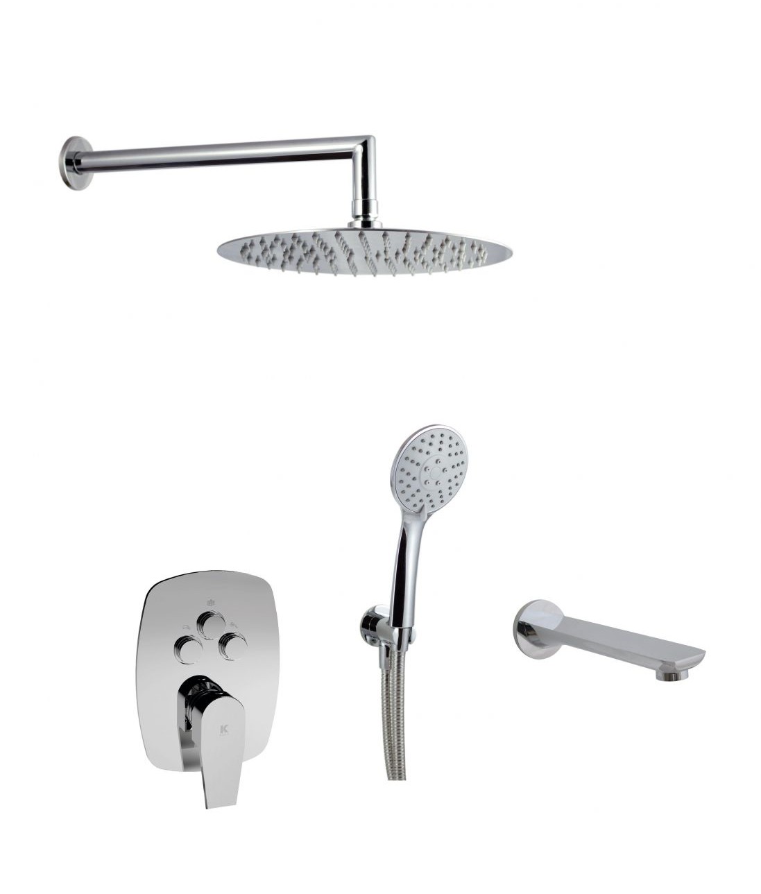 CONJUNTO BAÑO EMPO PULSADOR 3 VIAS PARED ARVET