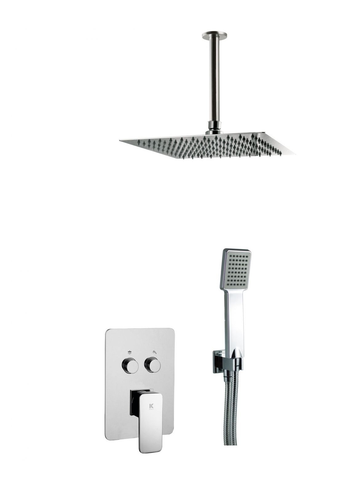 CONJUNTO DUCHA EMPO PULSADOR 2 VIAS TECHO SKARA