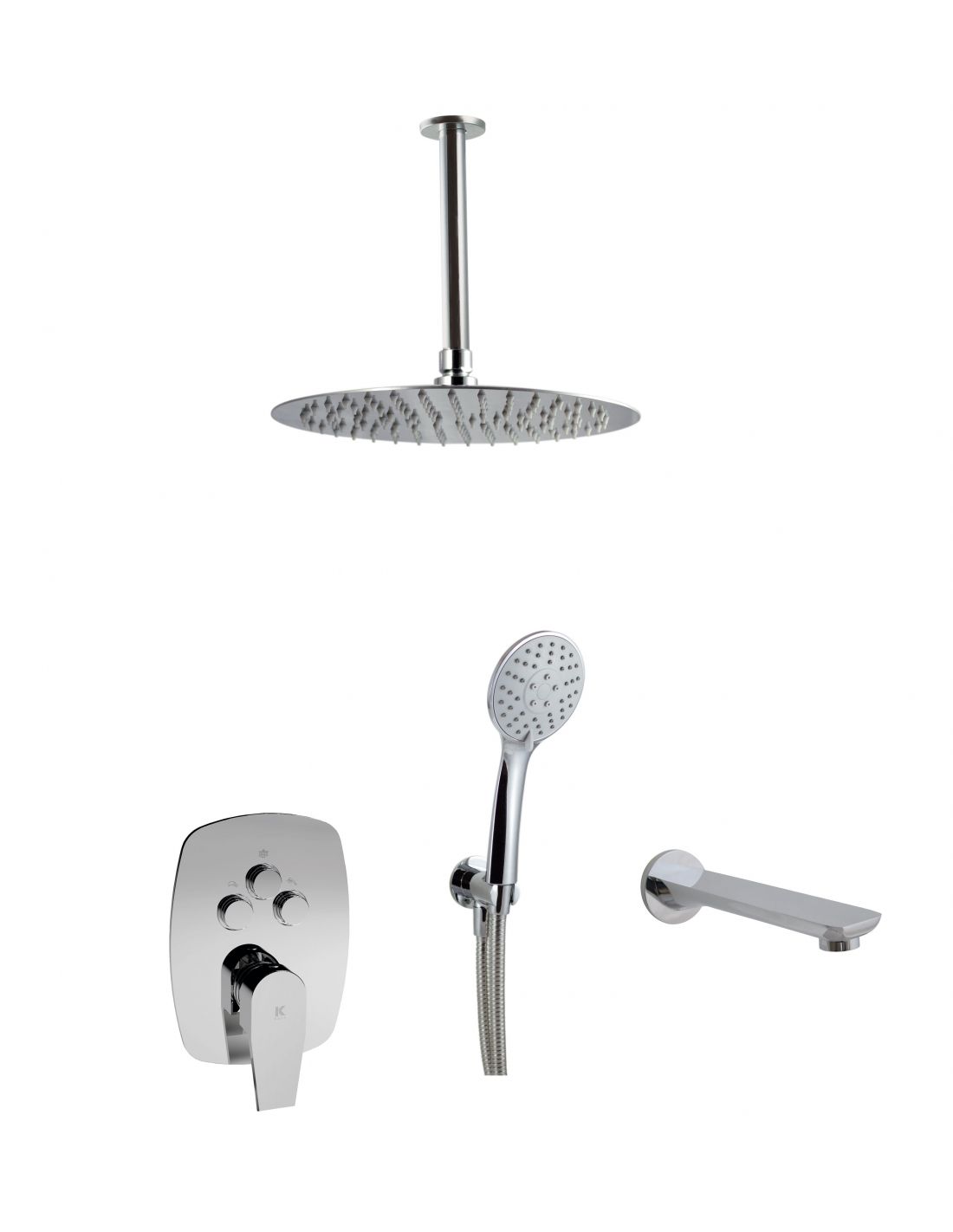 CONJUNTO BAÑO EMPO PULSADOR 3 VIAS TECHO ARVET